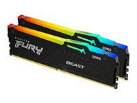 Kingston FURY Beast RGB - DDR5 - pakkaus - 64 Gt: 2 x 32 Gt - DIMM 288 nastaa - 5600 MHz / PC5-44800 - CL40 - 1.25 V - puskuroimaton - on-die ECC KF556C40BBAK2-64