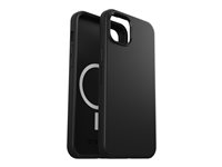 OtterBox Symmetry Series - Takakansi matkapuhelimelle - MagSafe-yhteensopiva - polykarbonaatti, synteettinen kumi, hopeafosfaattilasi - musta malleihin Apple iPhone 15 Plus 77-92866