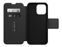 OtterBox Strada Series - Läppäkansi matkapuhelimelle - MagSafe-yhteensopiva - nahka, metallinen salpa, polykarbonaatti - shadow malleihin Apple iPhone 14 Pro Max 77-88573