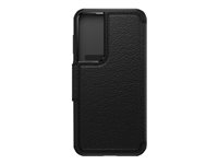 OtterBox Strada Series - Läppäkansi matkapuhelimelle - polykarbonaatti, aito nahka, metallinen salpa - varjon musta malleihin Samsung Galaxy S23+ 77-91180