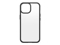OtterBox React Series - Takakansi matkapuhelimelle - synteettinen kumi, polykarbonaatti - musta kristalli (kirkas/musta) malleihin Apple iPhone 15 77-92802
