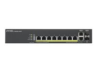 Zyxel GS2220-10HP - Kytkin - Hallinnoitu - 8 x 10/100/1000 (PoE+) + 2 x combo Gigabit SFP - telineeseen asennettava, seinään asennettava - PoE+ (180 W) GS2220-10HP-EU0101F