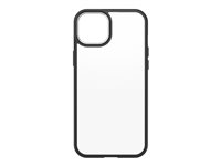 OtterBox React Series - Takakansi matkapuhelimelle - polykarbonaatti, synteettinen kumi - musta kristalli (kirkas/musta) malleihin Apple iPhone 14 Plus, 15 Plus 77-92768