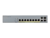 Zyxel GS1350-12HP - Kytkin - smart - 8 x 10/100/1000 (PoE+) + 2 x 10/100/1000 (uplink) + 2 x Gigabit SFP (uplink) - työpöytä, telineeseen asennettava - PoE+ (130 W) GS1350-12HP-EU0101F