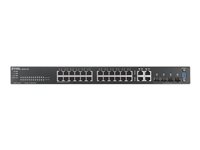 Zyxel GS2220-28 - Kytkin - Hallinnoitu - 24 x 10/100/1000 + 4 x combo Gigabit SFP - telineeseen asennettava GS2220-28-EU0101F