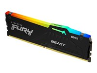 Kingston FURY Beast RGB - DDR5 - moduuli - 16 Gt - DIMM 288 nastaa - 6800 MHz / PC5-54400 - CL34 - 1.4 V - puskuroimaton - on-die ECC - musta KF568C34BBEA-16
