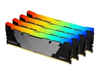 Kingston FURY Renegade RGB - DDR4 - pakkaus - 128 Gt: 4 x 32 Gt - DIMM 288 nastaa - 3200 MHz / PC4-25600 - CL16 - 1.2 V - puskuroimaton - non-ECC - musta KF432C16RB2AK4/128