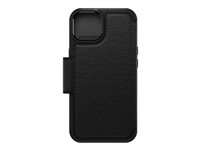 OtterBox Strada Series - Läppäkansi matkapuhelimelle - MagSafe-yhteensopiva - nahka, polykarbonaatti, metallinen salpa - shadow malleihin Apple iPhone 14 77-89662