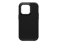 OtterBox Defender Series XT - Takakansi matkapuhelimelle - rosoinen - MagSafella - MagSafe-yhteensopiva - polykarbonaatti, synteettinen kumi - musta malleihin Apple iPhone 14 Pro 77-89120