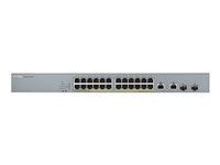 Zyxel GS1350-26HP - Kytkin - smart - 24 x 10/100/1000 (PoE+) + 2 x combo Gigabit SFP (uplink) - työpöytä, telineeseen asennettava - PoE+ (375 W) GS1350-26HP-EU0101F