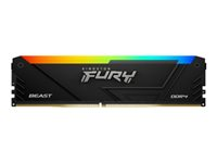 Kingston FURY Beast RGB - DDR4 - pakkaus - 128 Gt: 4 x 32 Gt - DIMM 288 nastaa - 3600 MHz / PC4-28800 - CL18 - 1.35 V - puskuroimaton - non-ECC - musta KF436C18BB2AK4/128