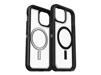 OtterBox Defender Series XT - Takakansi matkapuhelimelle - rosoinen - MagSafe-yhteensopiva - polykarbonaattikuori, synteettinen kuminen liukukansi - pimeä puoli (kirkas / musta) malleihin Apple iPhone 15 77-93336