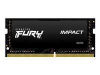 Kingston FURY Impact - DDR4 - pakkaus - 64 Gt: 2 x 32 Gt - SO-DIMM 260-pin - 3200 MHz / PC4-25600 - CL20 - 1.2 V - puskuroimaton - non-ECC - musta KF432S20IBK2/64