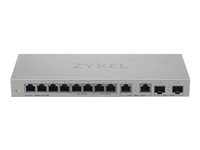 Zyxel XGS1010-12 - V2 - kytkin - Hallinnoitu - 8 x 10/100/1000 + 2 x 100/1000/2.5G + 2 x 1 Gigabit / 10 Gigabit SFP+ (uplink) - työpöytä, seinään asennettava XGS1010-12-ZZ0102F