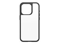 OtterBox React Series - Takakansi matkapuhelimelle - polykarbonaatti, synteettinen kumi - musta kristalli (kirkas/musta) malleihin Apple iPhone 15 Pro 77-92753