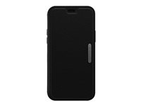 OtterBox Strada Series Folio - Läppäkansi matkapuhelimelle - nahka, polykarbonaatti, metallinen salpa - varjon musta malleihin Apple iPhone 12, 12 Pro 77-65420